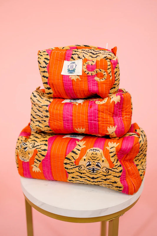 Heart of Grace Eye of the Tiger Cosmetic Bags Set of 3