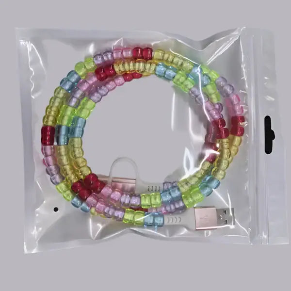 Clear Multi Color Beaded Charger