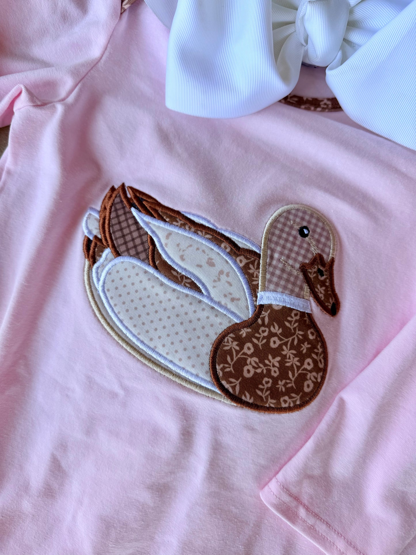 Duck Embroidered Sister Set