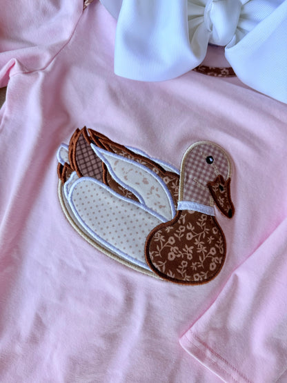 Duck Embroidered Sister Set