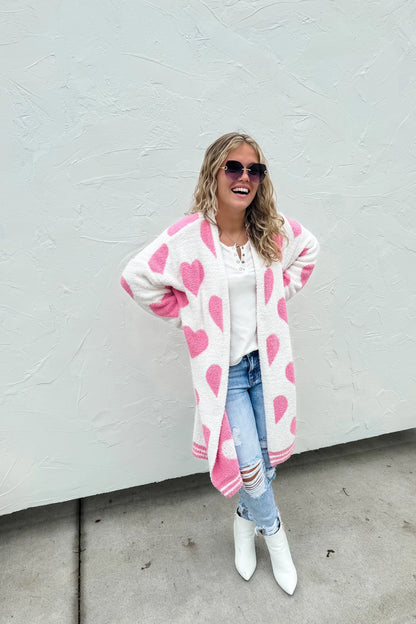 PINK VALENTINE CLOUD CARDIGAN