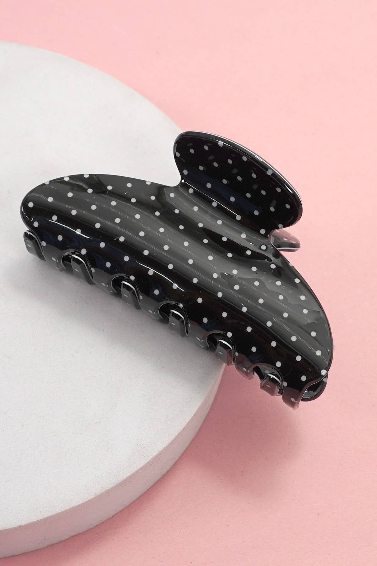 Polka Dot Hair Claw Clip | 40H1081: BLACK