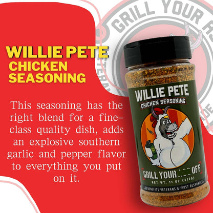 Willie Pete Chicken Seasoning - Poultry, Garlic, Pepper