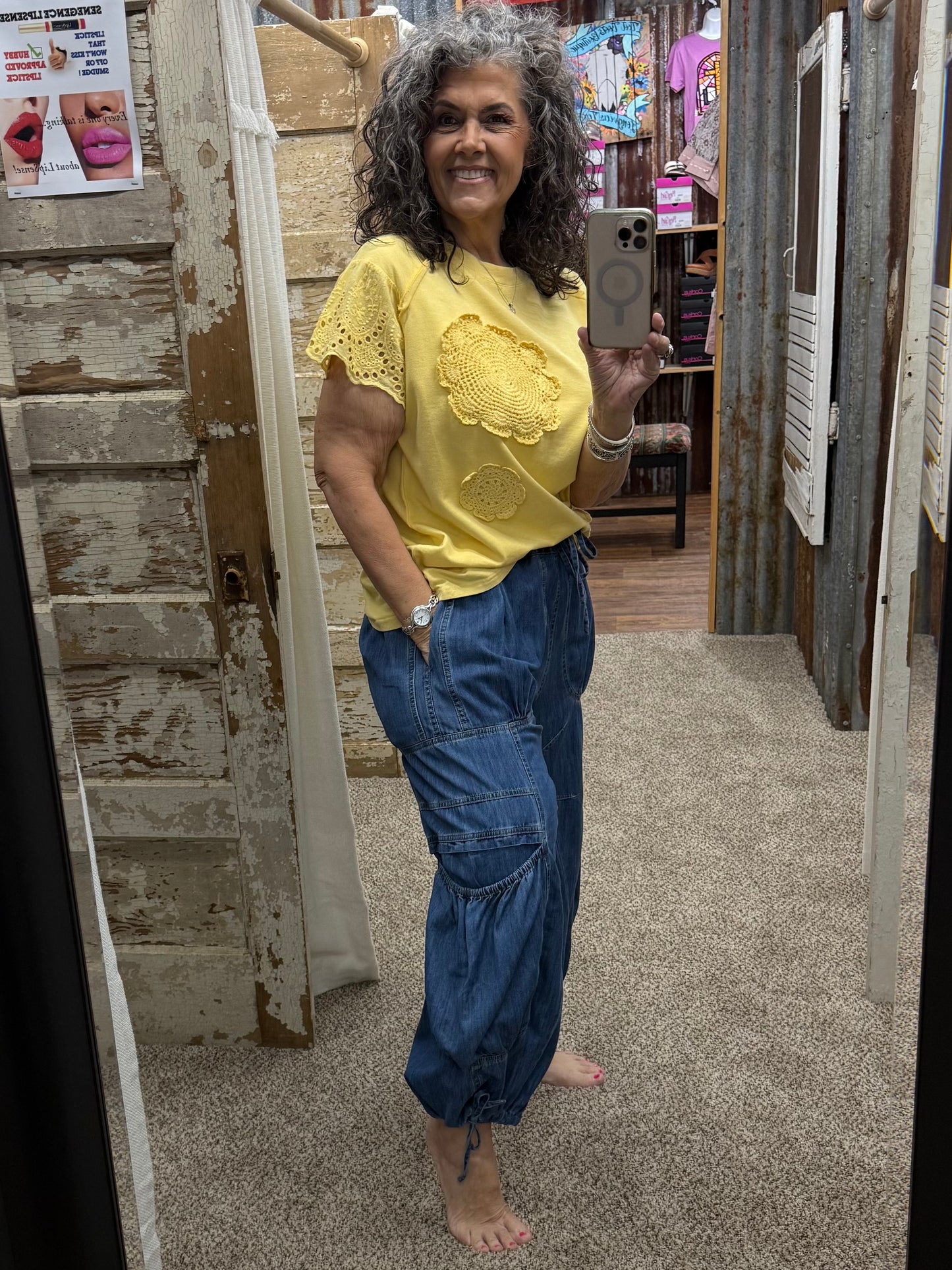Canary Crochet Top