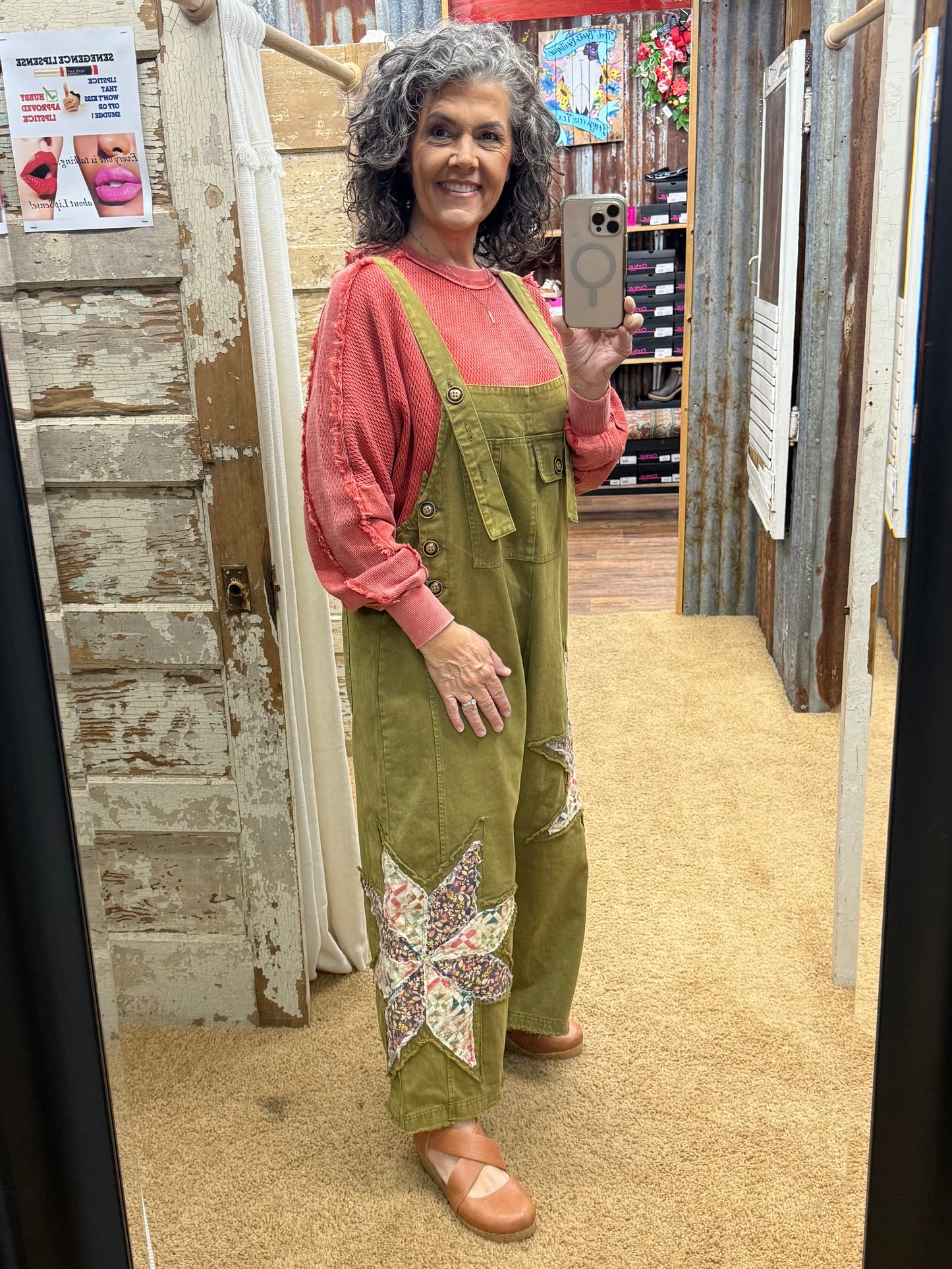 Patchwork Adjustable Strap Bib Overalls