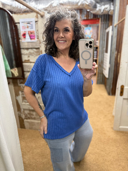 Easy Days Cobalt V-Neck