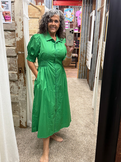 Kelly Green Midi Dress by Jodifl