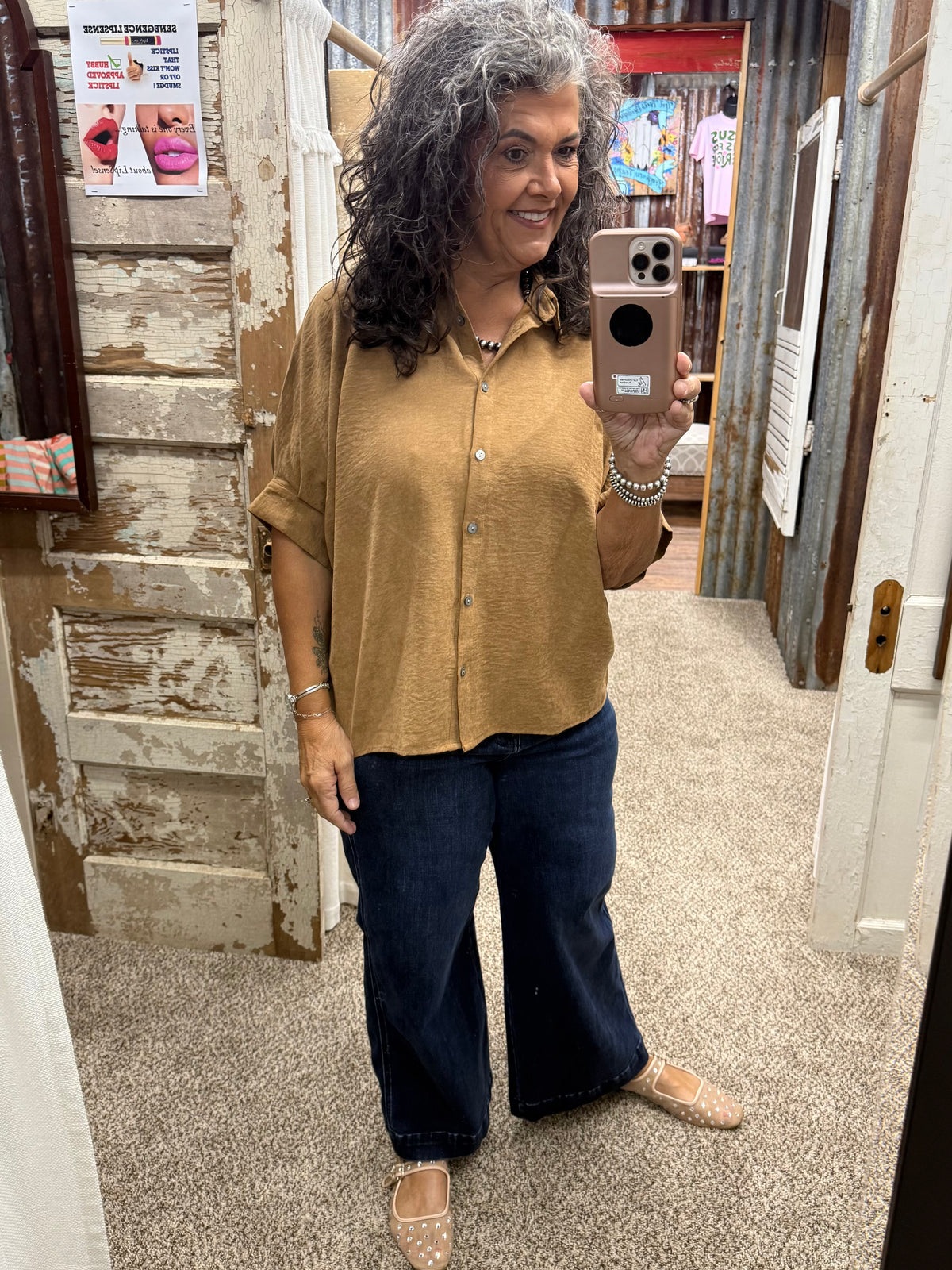 Entro Camel Dolman Sleeve Top
