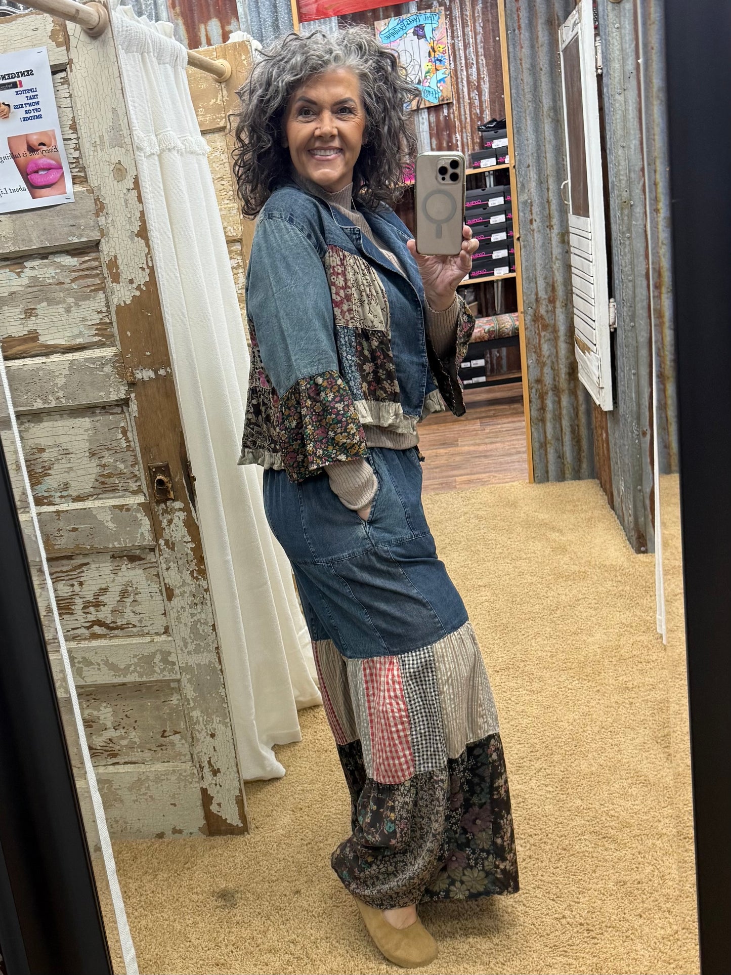 Boho Inspired Embroidered Cardigan With 3/4 Sleeve