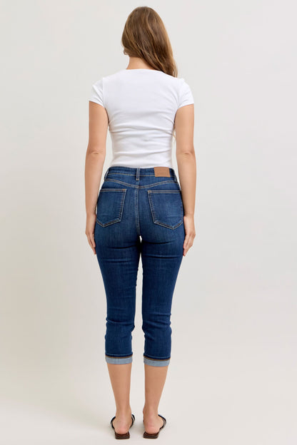 Judy Blue HW Capri w/ Single Cuff Jeans 72123