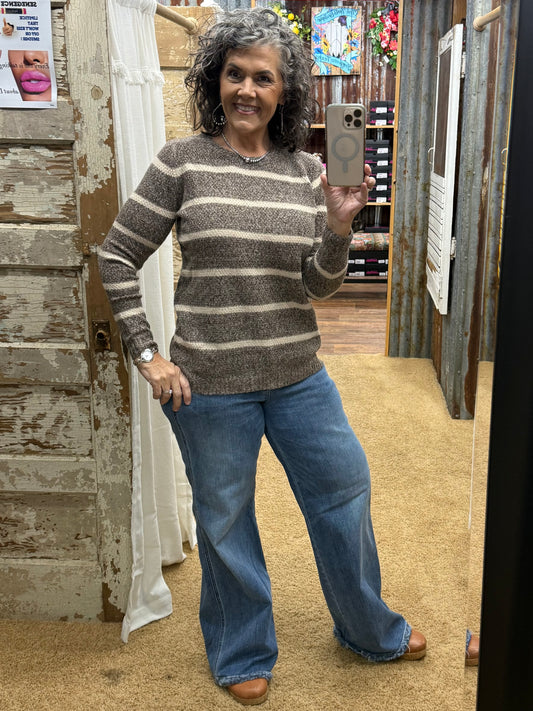 Two Tone Brown Sweater