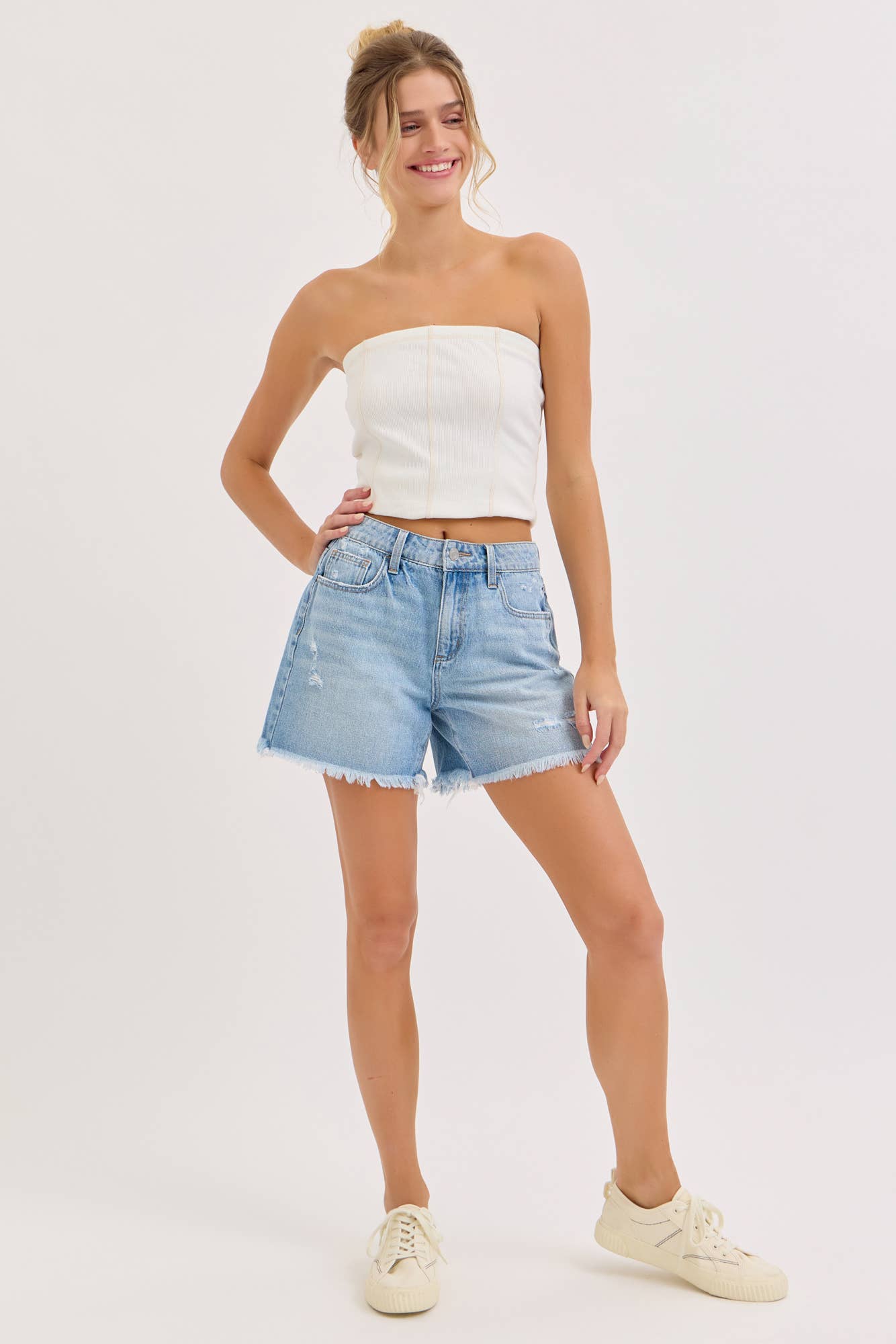 Mid Rise BF Shorts by Cello