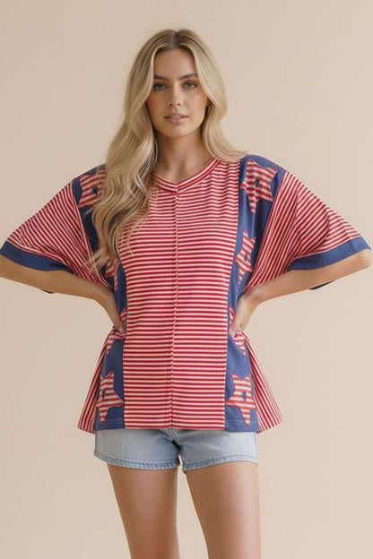 Patchwork Star Dolman Top