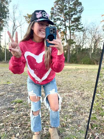 Heather Red Graffiti Heart Sweatshirt