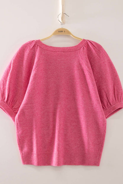 Puff Sleeve Knit Cardigan