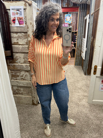 SLOAN STRIPED SUNKISSED BLOUSE