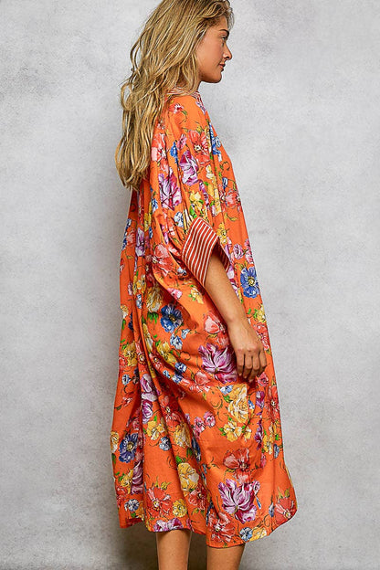 Orange Paradise Shirt Dress by POL
