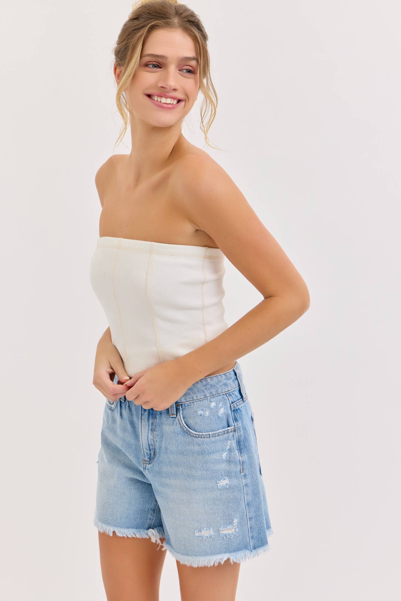 Mid Rise BF Shorts by Cello