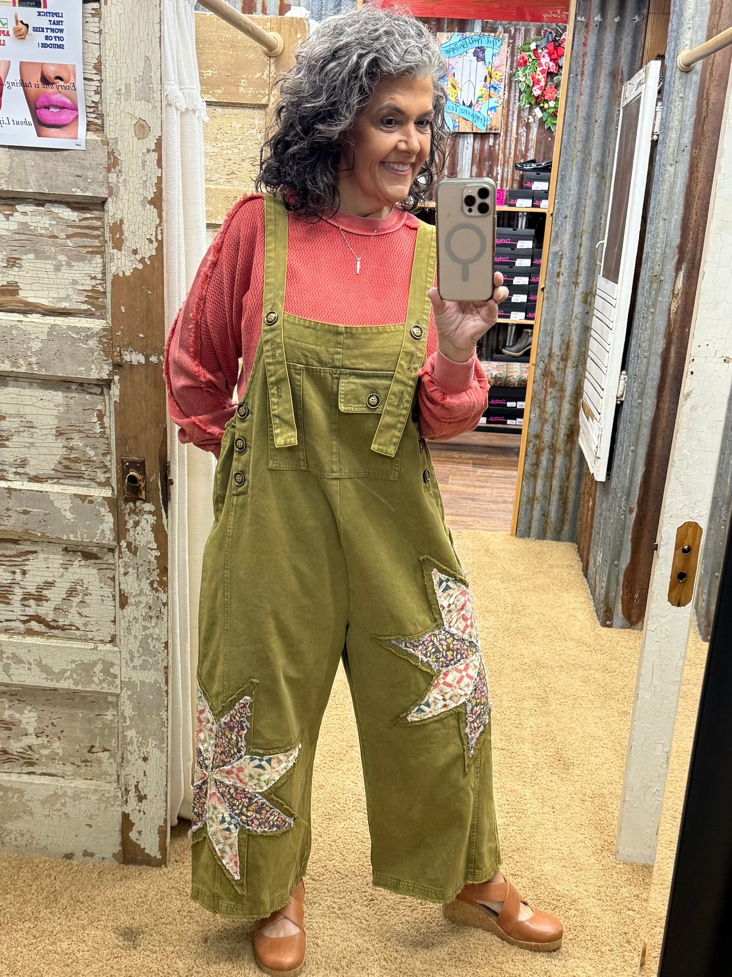 Patchwork Adjustable Strap Bib Overalls