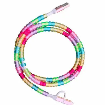 Clear Multi Color Beaded Charger