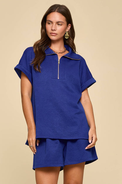 2-Piece Blue Yacht  Club Shorts Set