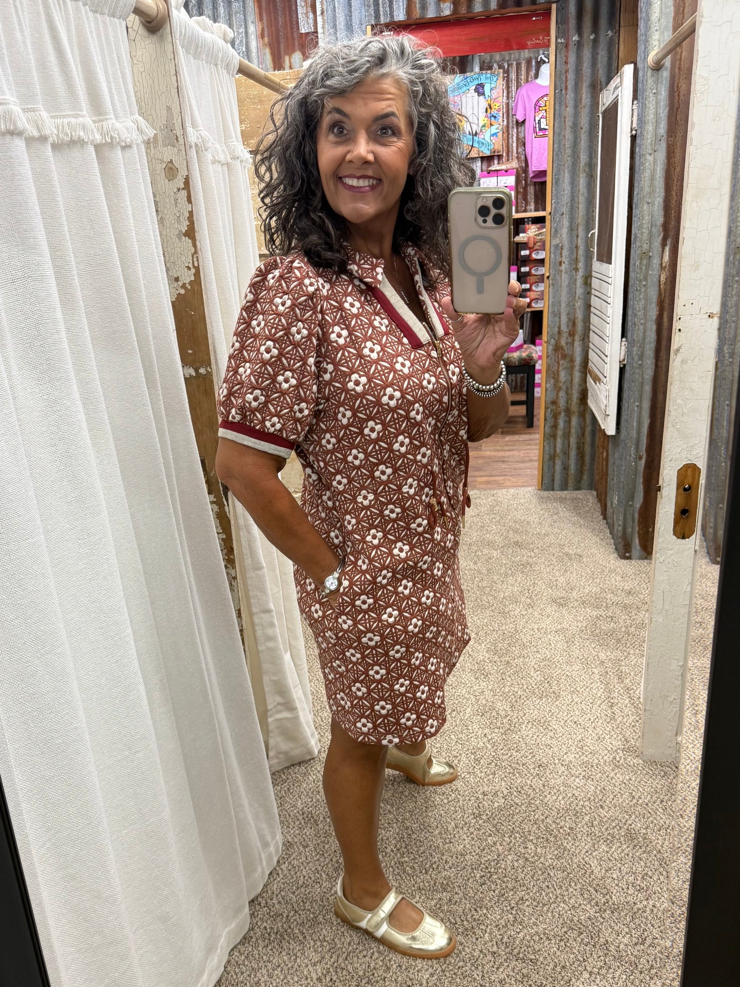 UMGEE Floral Short Sleeve Mini Dress