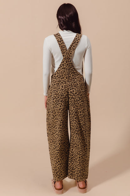 Leopard Barrel Overalls