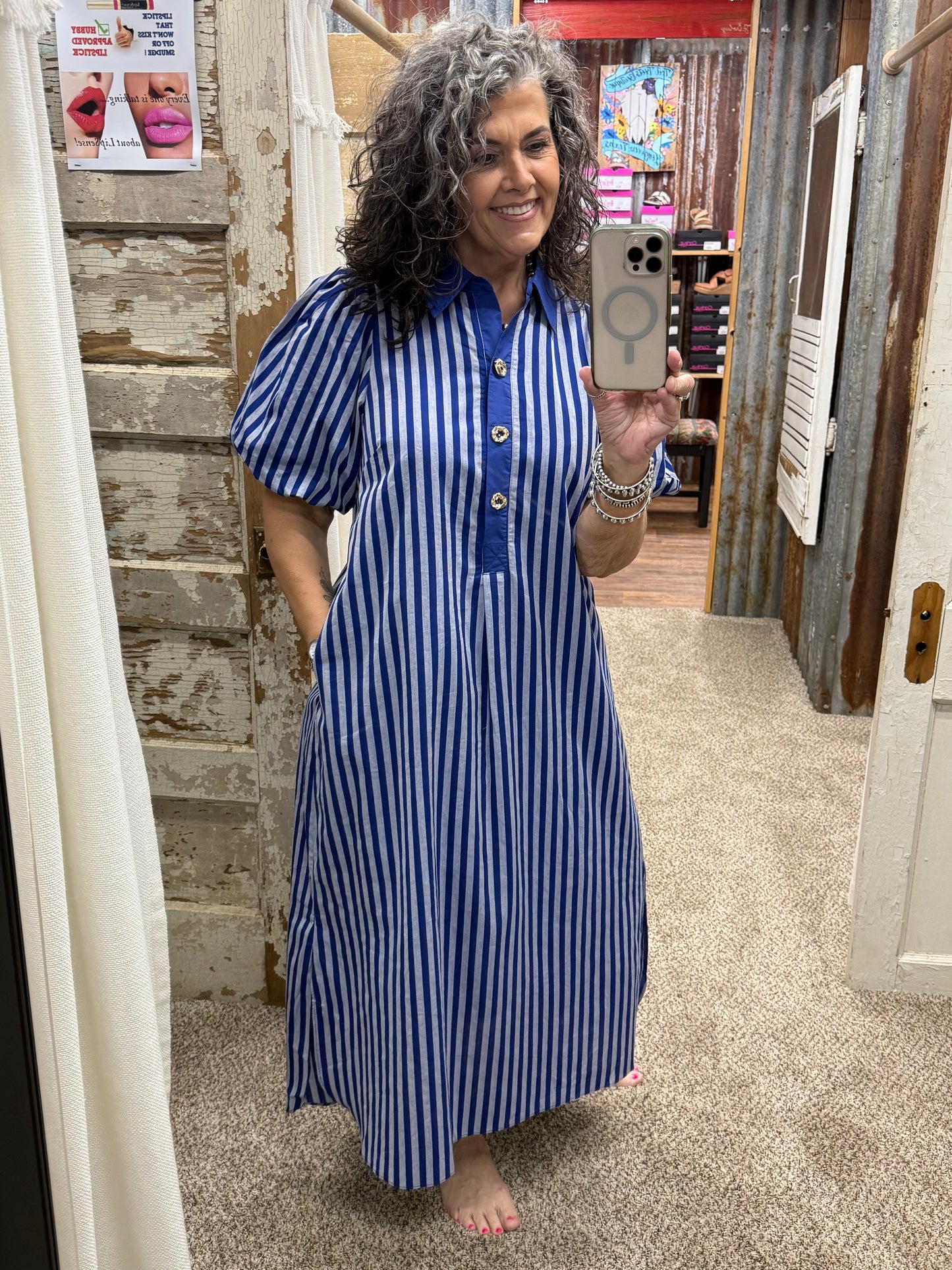 Blue Striped Entro Dress
