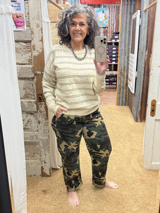RISEN CAMOUFLAGE BARREL JEANS