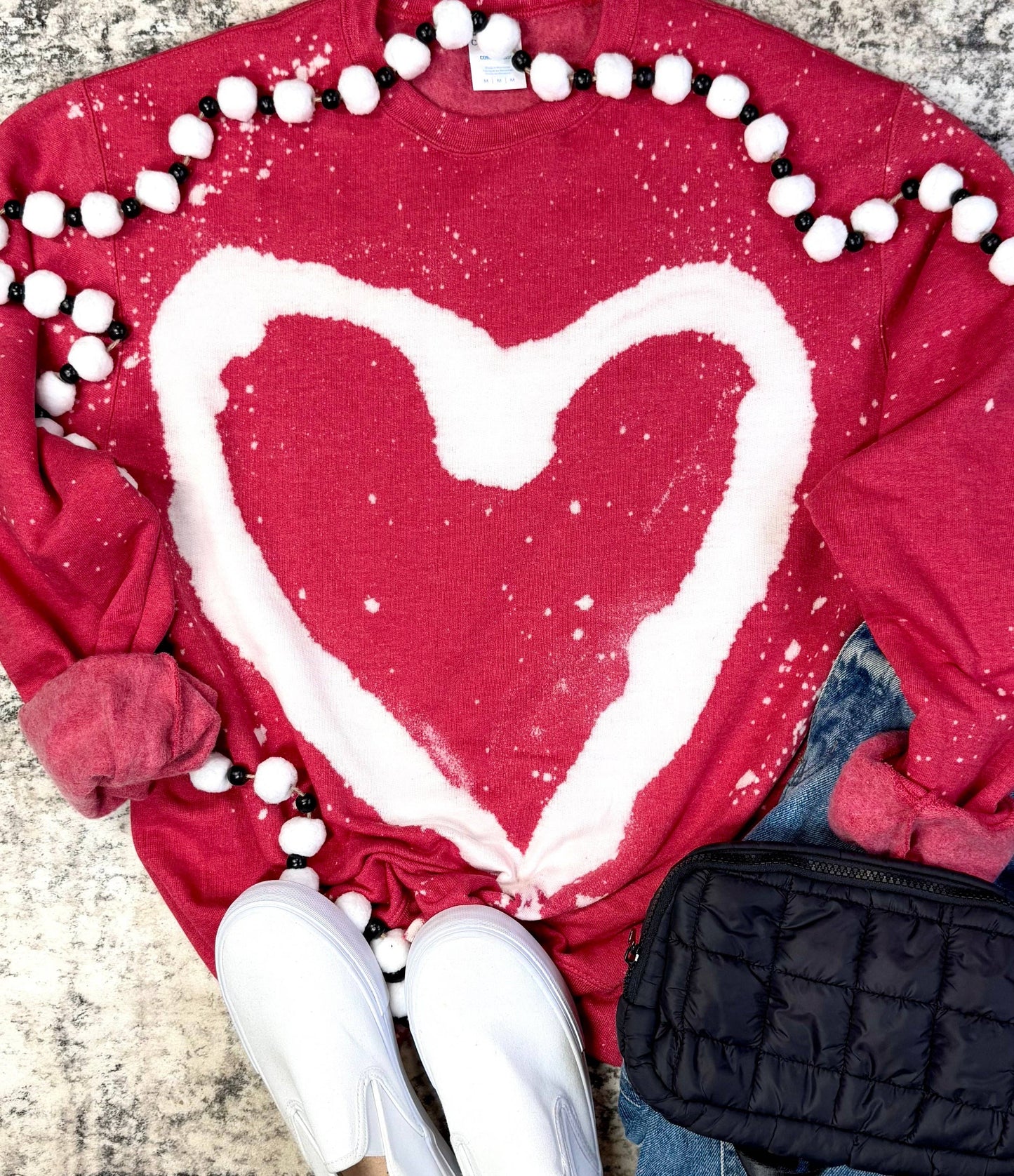 Heather Red Graffiti Heart Sweatshirt