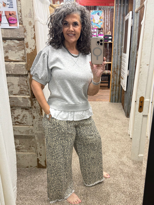 Heather Grey Top (Pair with Leopard Pants)