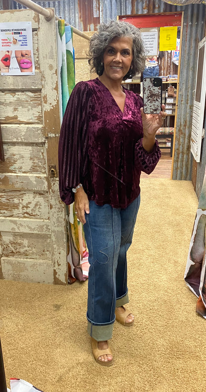 Eggplant Velvet Blouse