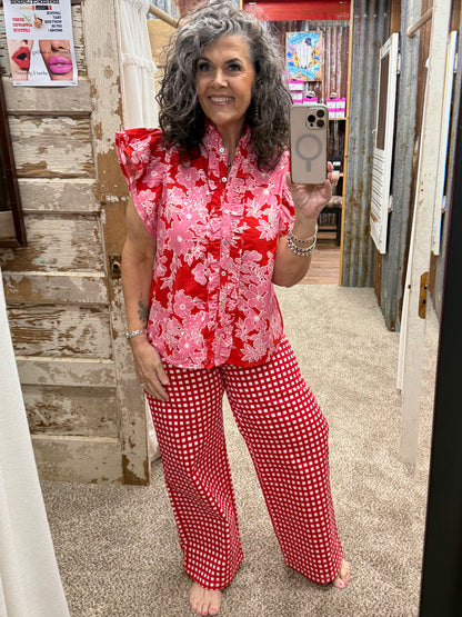 Red Checkered Entro Pants