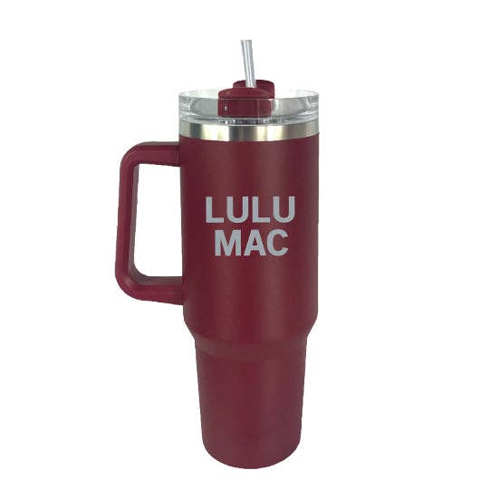 LULU MAC Tumbler Maroon with Grey Logo