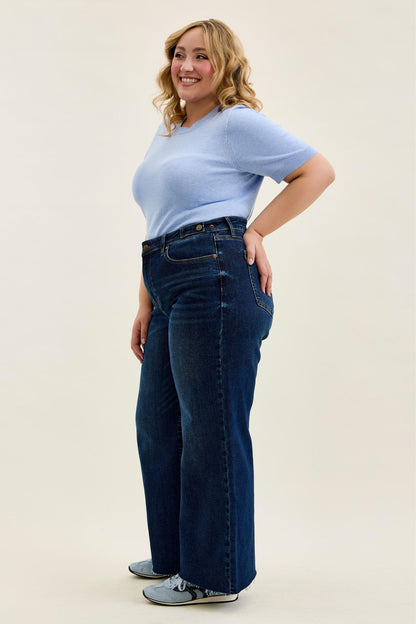 Judy Blue HW Petite Retro Wide w/ Adjustable WB Tabs + Raw hem 881114 PT