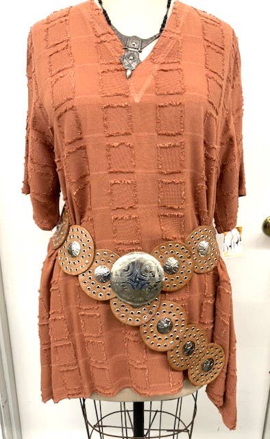 Leather belt disc shape