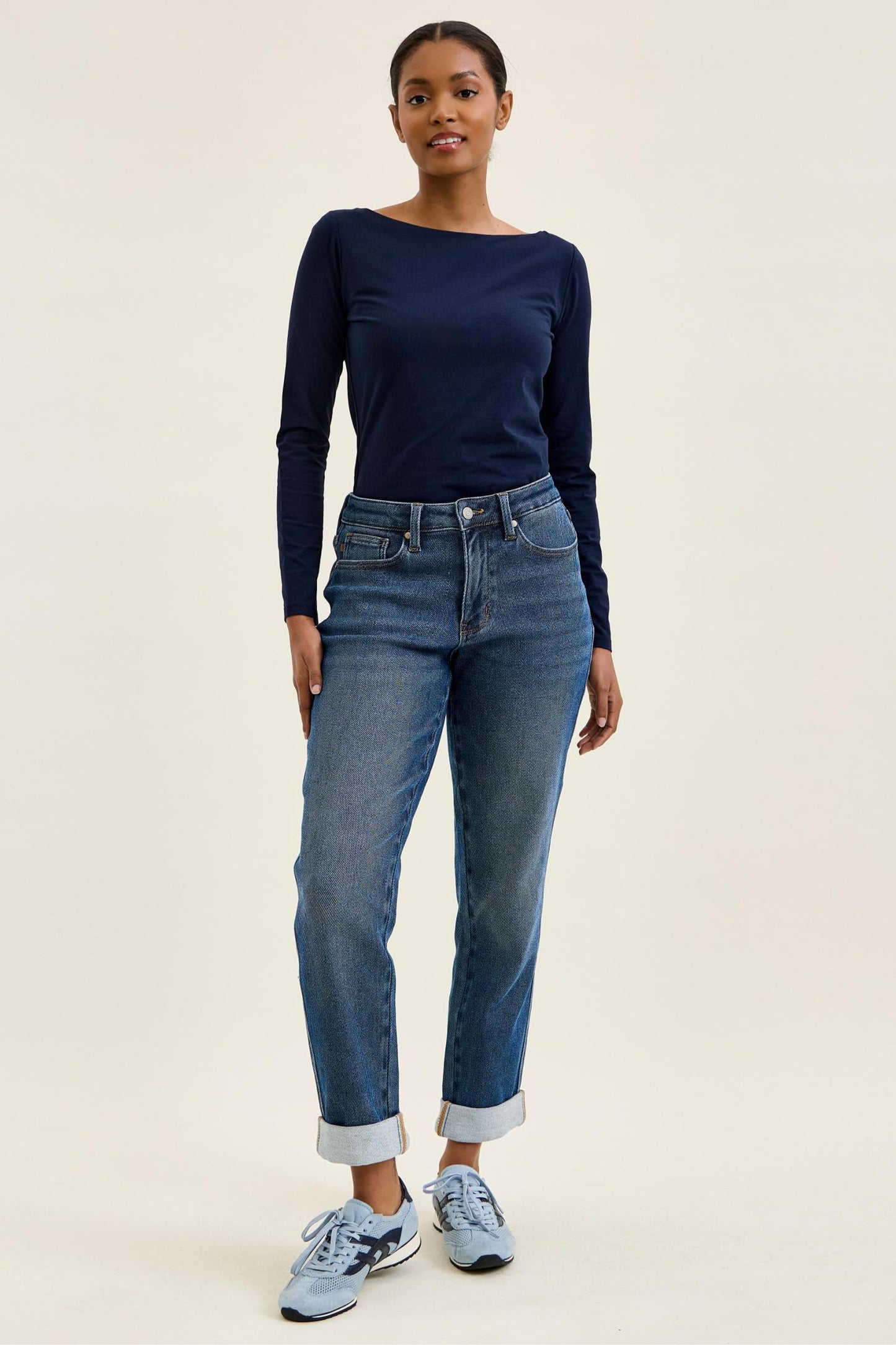 Judy Blue MR BILLIE Boyfriend DK Cozy Indigo Jeans (Knit Indigo) 881126