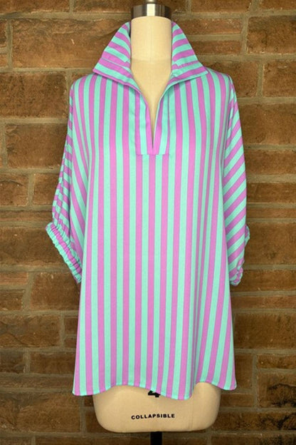 SLOAN  STRIPED PURPLE RAIN BLOUSE