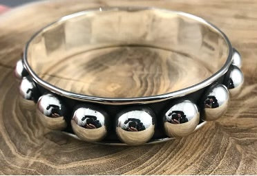 BOHO SOL 12MM Ball 925 Sterling Bangle T412