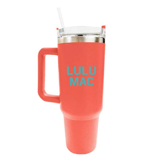 LULU MAC Tumbler Coral with Mint Logo