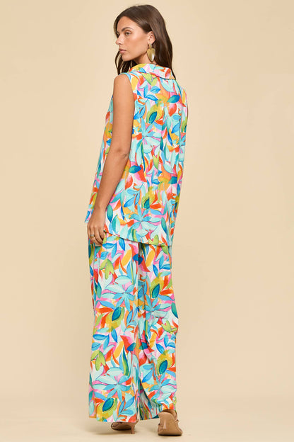2-Piece Multi Tank + Relaxed Pants Resort Wear Set