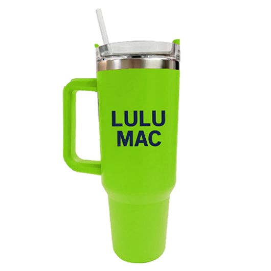 LULU MAC Tumbler Lime with True Navy Logo