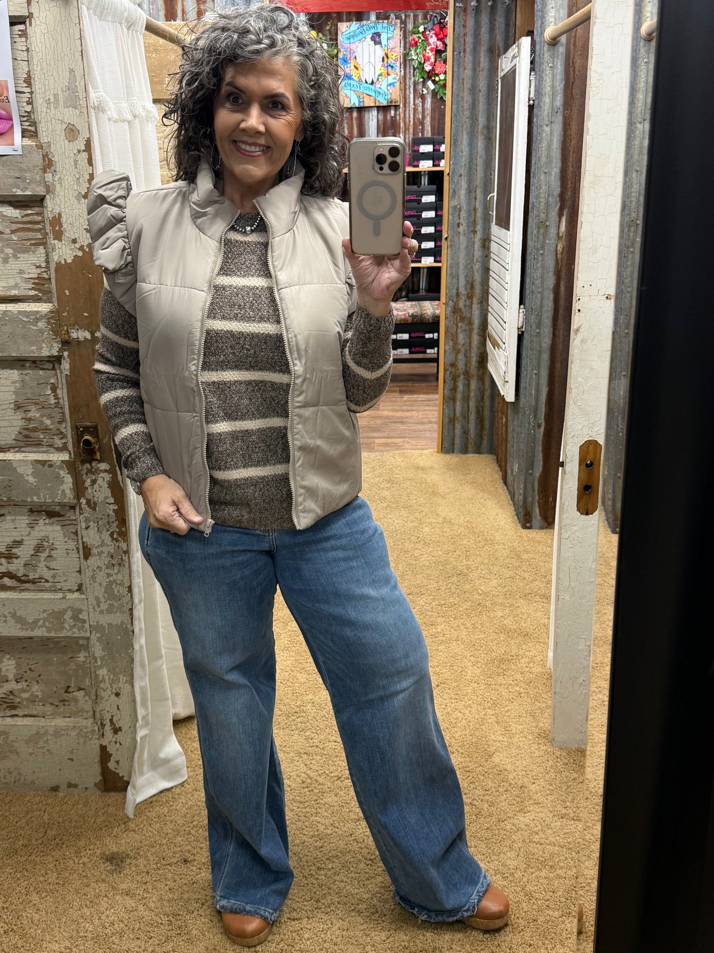 Two Tone Brown Sweater