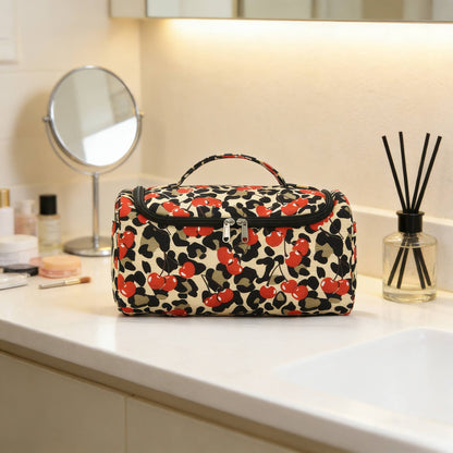Orange Color-block Striped Hair Tool Storage Bag Travel Carry Case