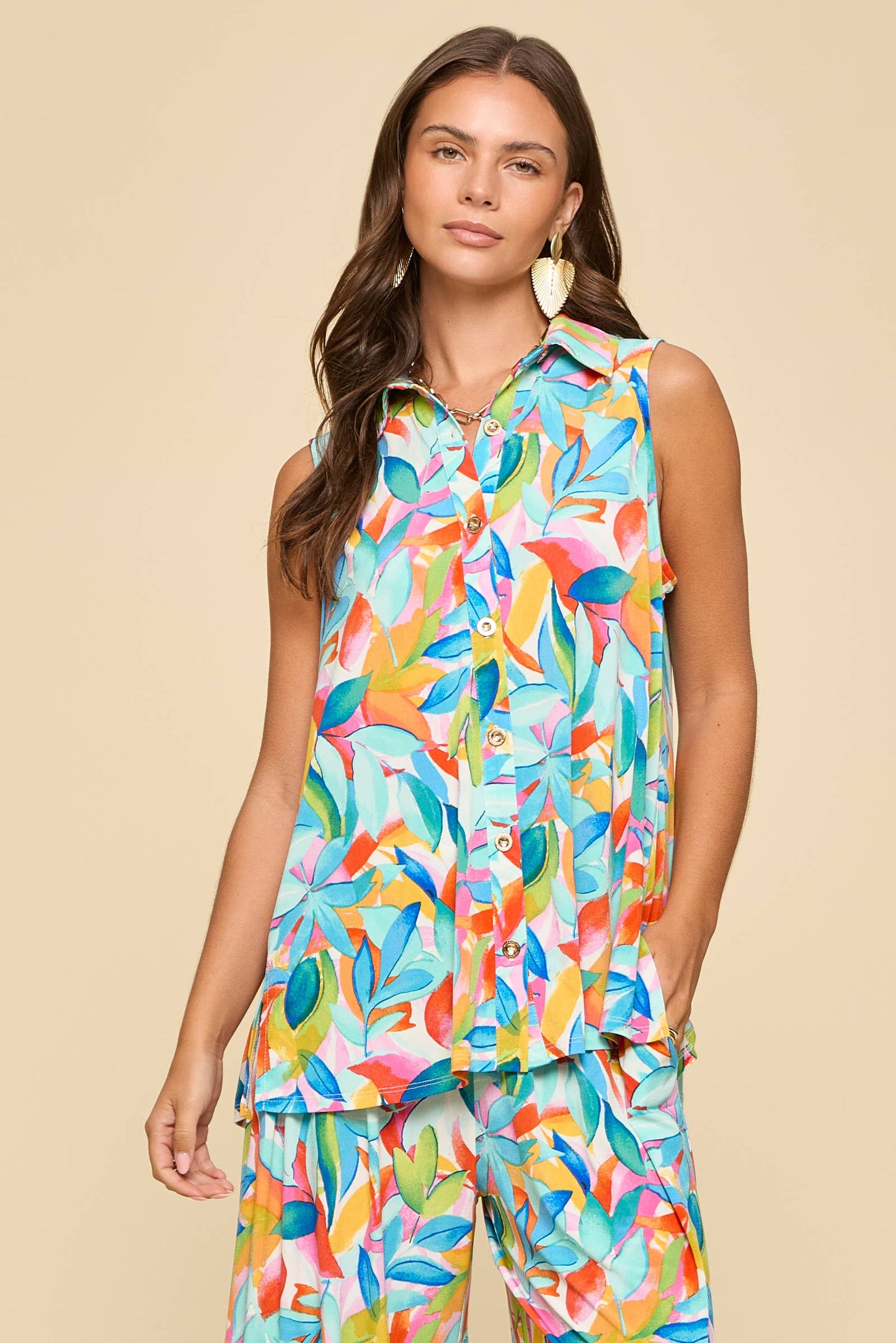 2-Piece Multi Tank + Relaxed Pants Resort Wear Set