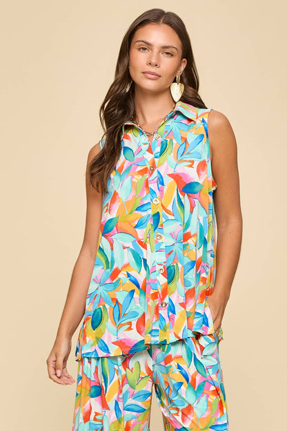 2-Piece Multi Tank + Relaxed Pants Resort Wear Set