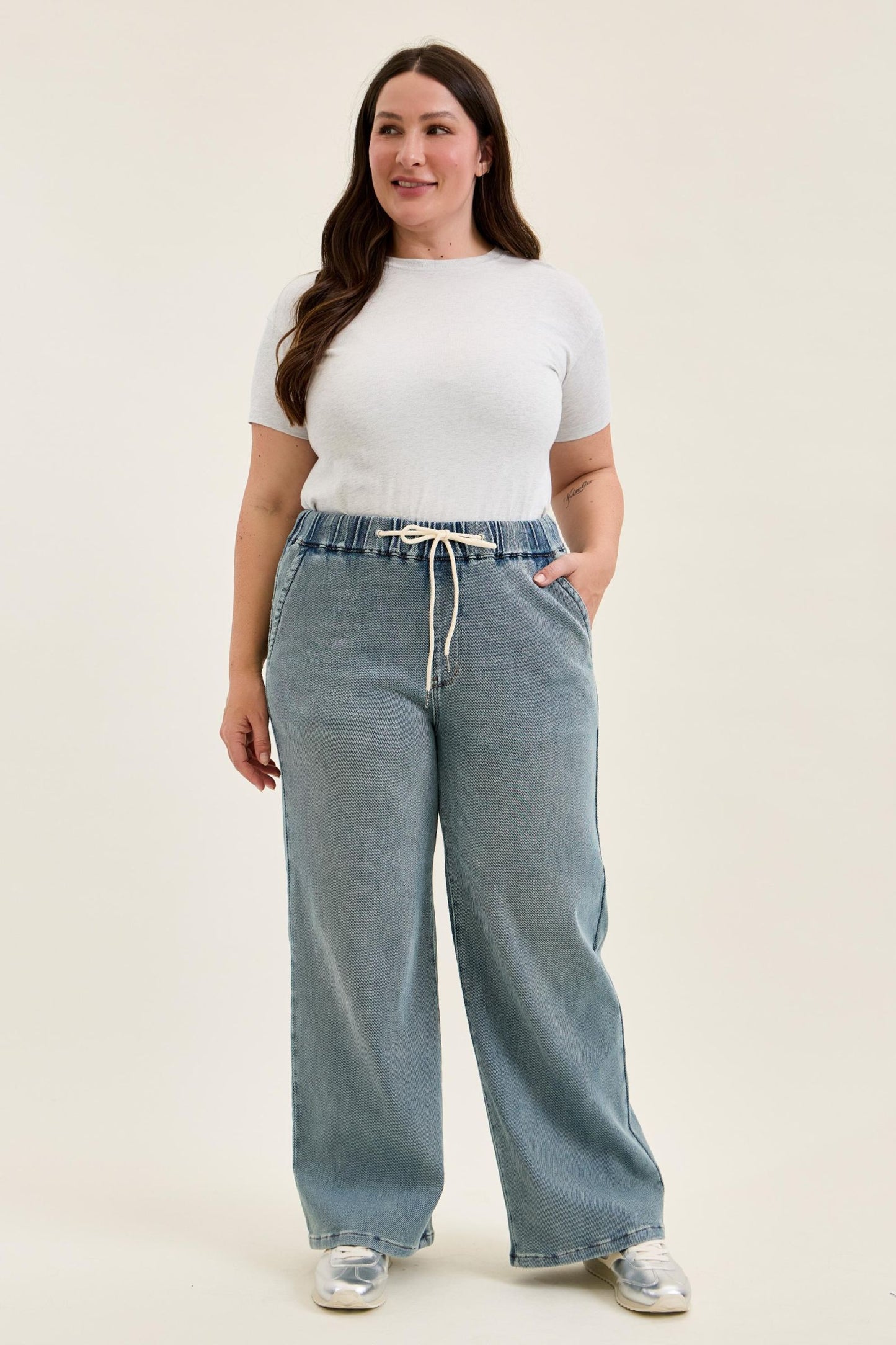 Judy Blue HW WILHELMINA Baggy MD Aged Stone Blue (Knit Indigo) 881127