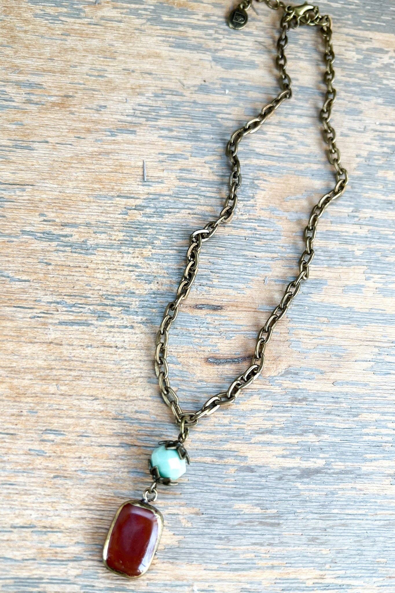 Short Sicily Necklace: Red Agate