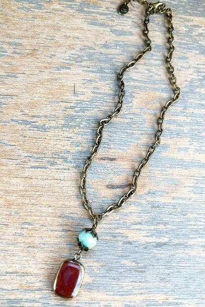 Short Sicily Necklace: Red Agate