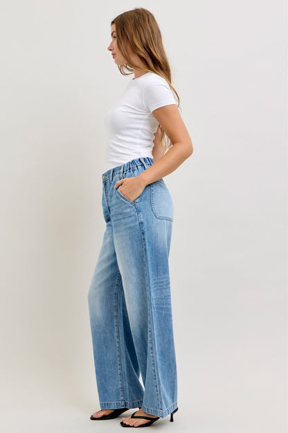 Judy Blue HW Featherweight Baggy Elasticated WB Jeans 881090